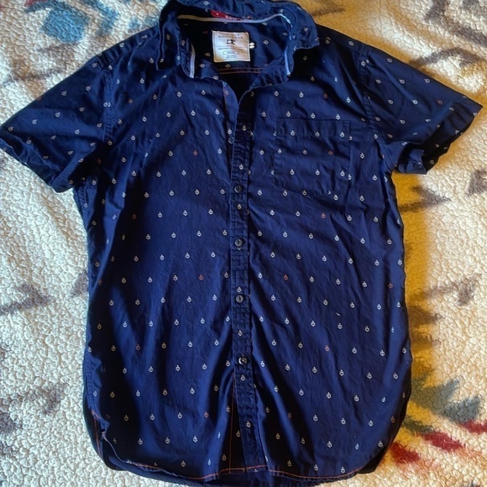Cactus New York Mens Red, White, & Blue Nautical button down shirt size Medium